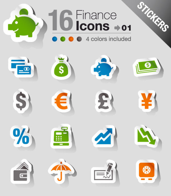 Set of eps Icon stickers elements 05 stickers sticker icon eps elements element   