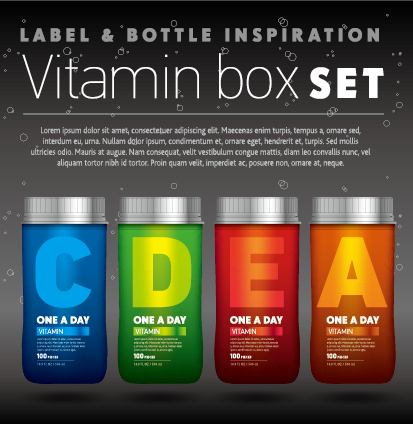 vitamin box design vector 01 vitamin design box   