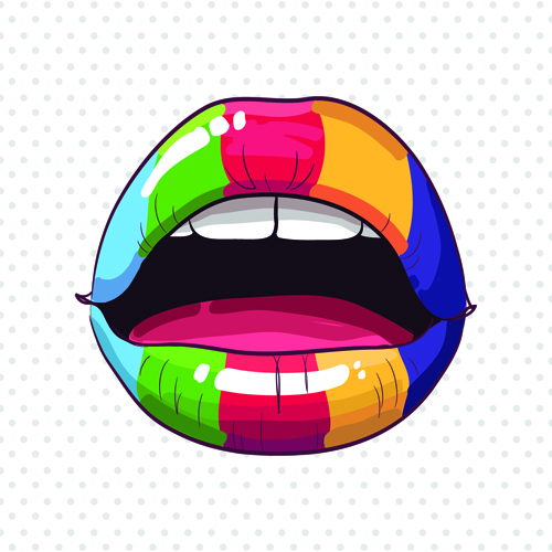 Beautiful lips vector material set 02 material lips beautiful   