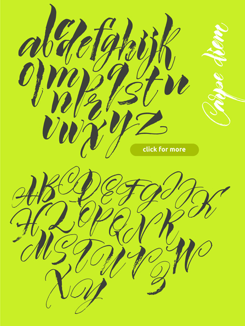 Hand drawn calligraphic typeface vectors material typeface hand drawn calligraphic   