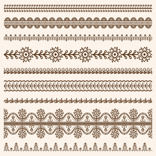 Simlpe floral borders seamless vector 03 Simlpe seamless floral borders   