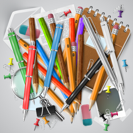 Pencil and learning tools background vector 01 pencil learning tools background vector background   