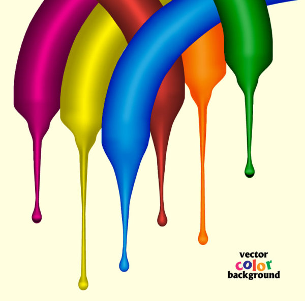 Set of Paint color drops vector background art 04 paint Drops color   