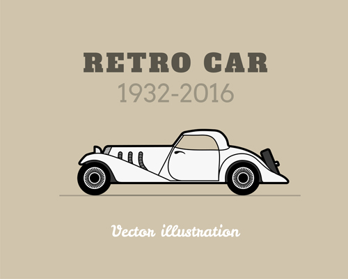 Retro car poster vector design 12 Retro font poster car   