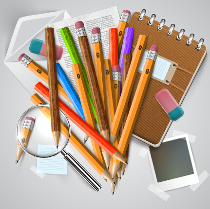 Pencil and learning tools background vector 02 pencil learning tools background   
