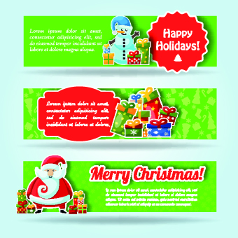 Christmas elements with santa vector banner 02 santa elements element christmas banner   