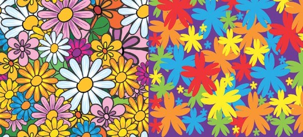 Hand painted flowers pattern vector lovely hpainted flowers background   