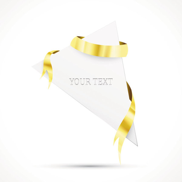 Gold ribbon Invitation card vector 02 ribbon invitation gold   