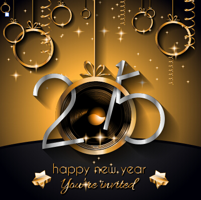 2015 new year golden ornaments background set 05 ornaments new year golden background 2015   