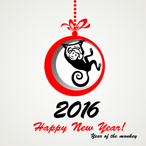 2016 the monkey new year design vector 05 year new monkey 2016   