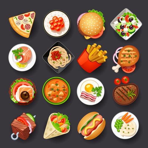 Vivid Food Icons vector 05 vivid icons icon food   