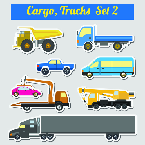 Set of transportation stickers vector material 11 transportation stickers   