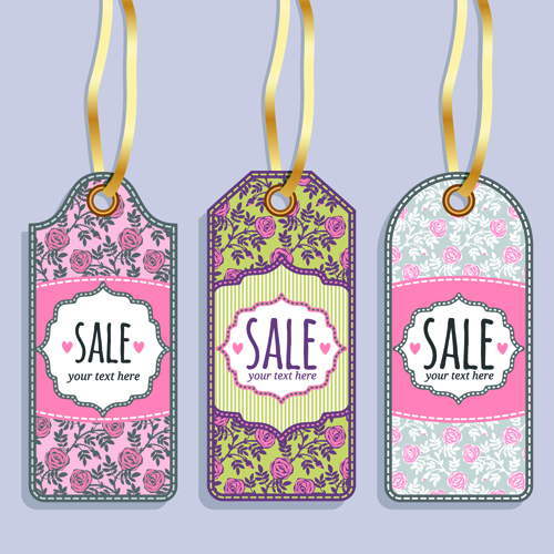 Vintage sale tags creative design set 05 vintage tags sale creative   