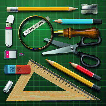 Vector school design elements set 01 school element design elements   