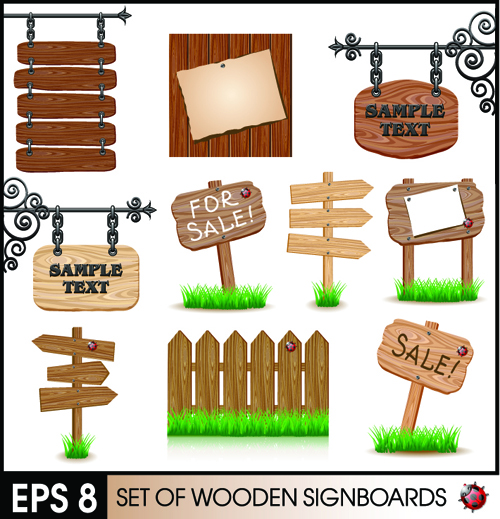 Different Wooden Signboards design vector wooden wood signboards signboard different   