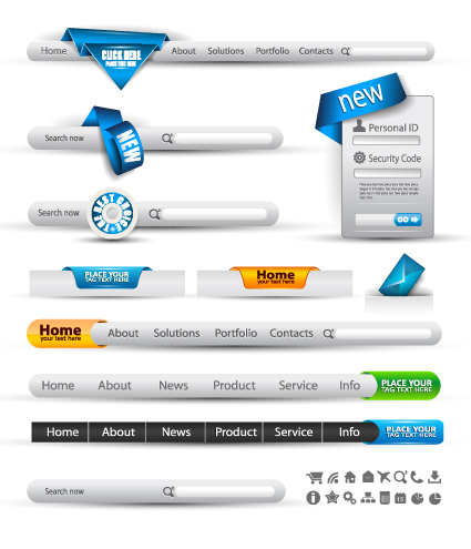 Creative website Navigation menu vector 01 website web navigation menu creative   