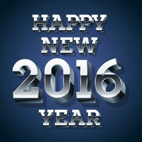 2016 new year metal style vector new year metal happy 2016   