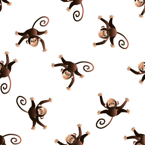 Cartoon monkey vector seamless patterns 01 seamless patterns monkey cartoon   