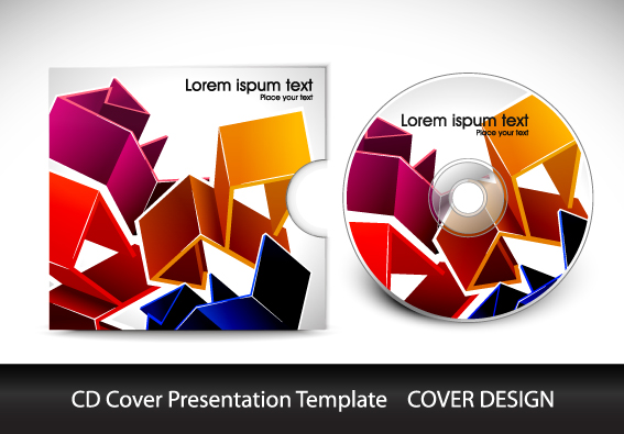 CD cover presentation vector template material 04 template presentation material cover cd   