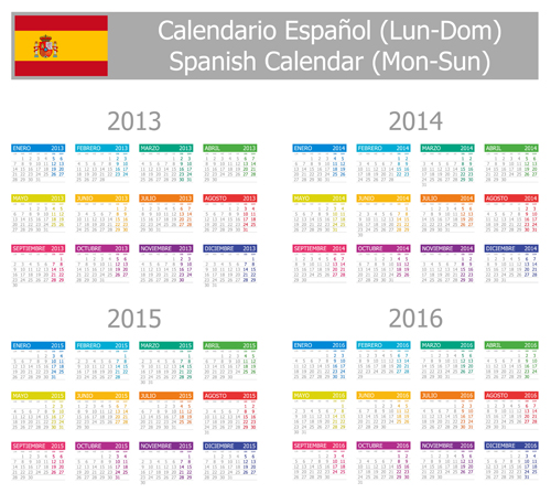 Spanish Version Calendar 2014 vector 04 version spanish calendar 2014   