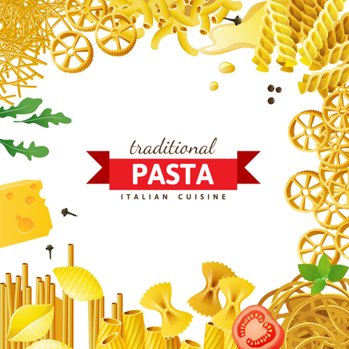 Traditional pasta art background vector 05 traditional Pasta background   