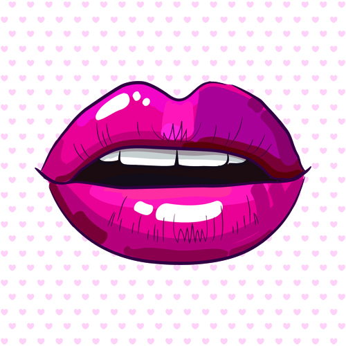 Beautiful lips vector material set 01 material lips beautiful   