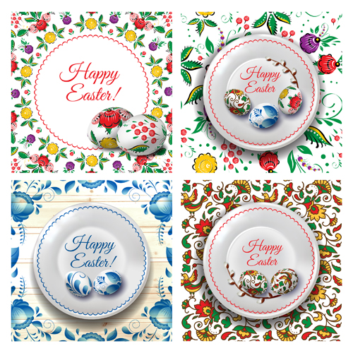 Easter egg with floral art vector material 04 floral easter egg easter   