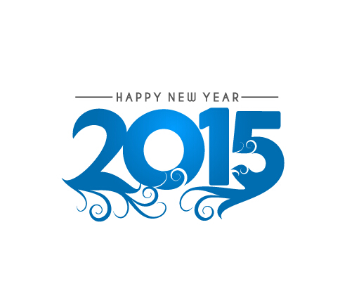 New year 2015 text design set 03 vector text new year 2015   