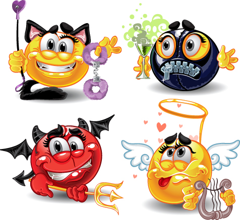 Different Adult Smileys icon vector 04 smileys different Adult   