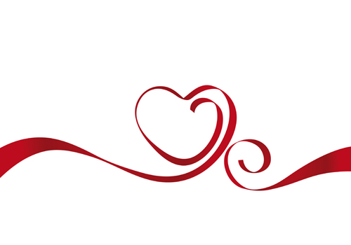 Creative Heart from red ribbon design vector 01 ribbon red heart creative   