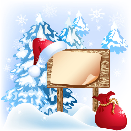 Christmas wooden billboard vector design 05 wooden christmas billboard   