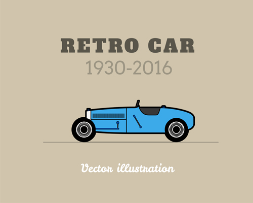 Retro car poster vector design 08 Retro font poster car   