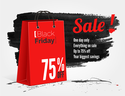 Black friday with ink sale background vector 05 sale ink friday black background   