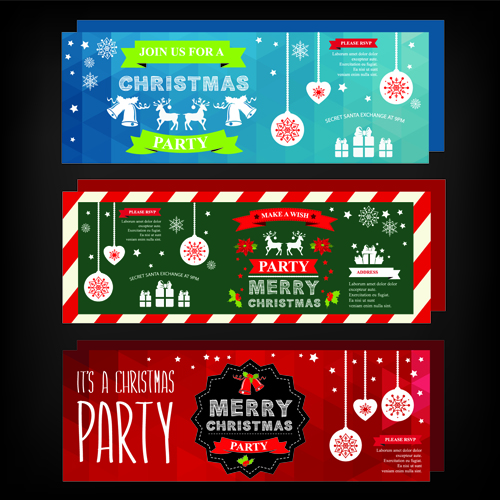 2015 Christmas party invitation banners vector 05 party invitation christmas banners 2015   