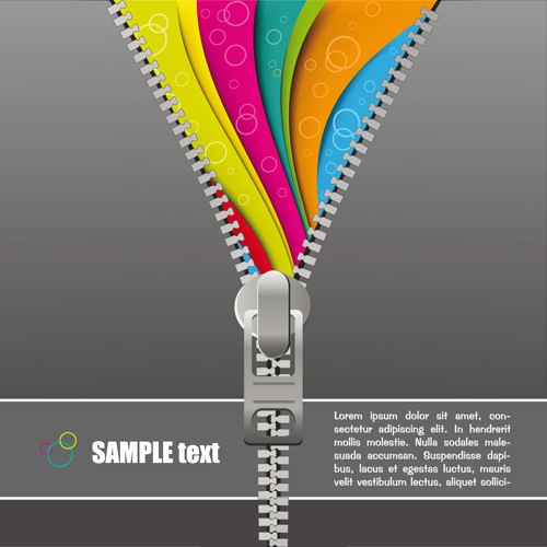 Color Zipper vector backgrounds set 05 zipper color   