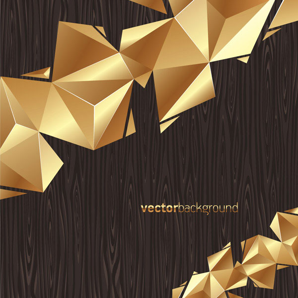 Elements of golden color of wood backgrounds vector Graphic wood Shape ribbon golden cross section color background   
