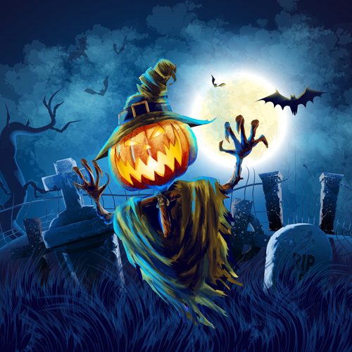 Halloween party night background vector 01 party night halloween   