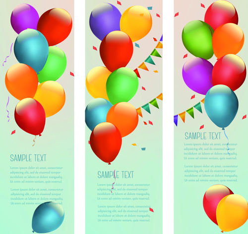 Colored balloons holiday banner vector 02 holiday colored banner balloons   