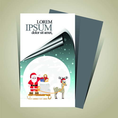 Minimalistic 2015 Merry Christmas flyer cover vector 02 minimalistic merry christmas flyer cover christmas 2015   