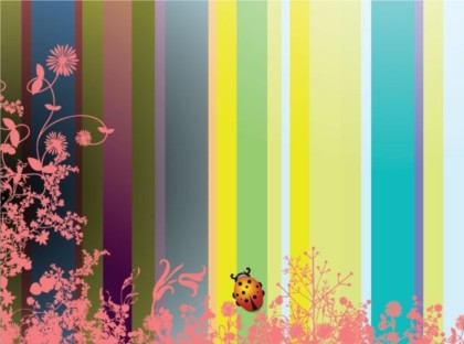 Flowers and insects background vector insects flowers background   