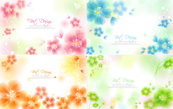 Hazy flower background vector material hazy flowers background documents   