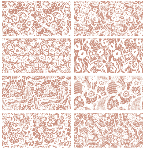 Beautiful vintage lace pattern set vector 01 vintage pattern lace pattern beautiful   