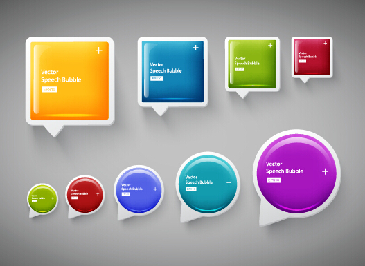 Shiny textured speech bubbles colored vector speech bubbles speech colored bubbles bubble   