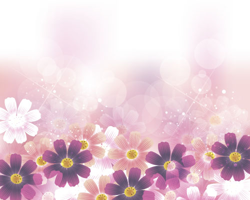 Cute flower with halation background vector 03 halation flower cute background   