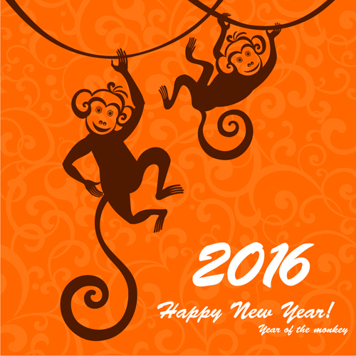2016 the monkey new year design vector 04 year new monkey 2016   