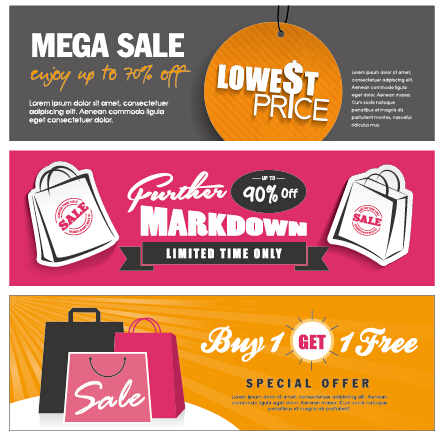 Flat styles sale banners vector set 01 sale flat banners banner   