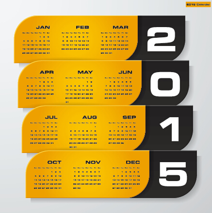 2015 company calendar black with yellow style vector 03 yellow company calendar black 2015   