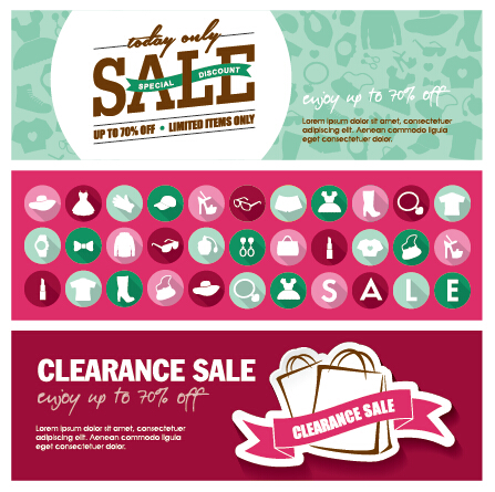 Flat styles sale banners vector set 02 sale flat banners banner   