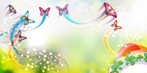 Butterflies with music vector background 02 Vector Background music butterflies background   