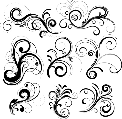 Swirls decor design vector set 04 swirls decor   